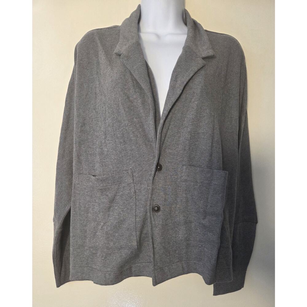 Pact Women's Organic Cotton Airplane Relaxed Blazer Gray Size Small